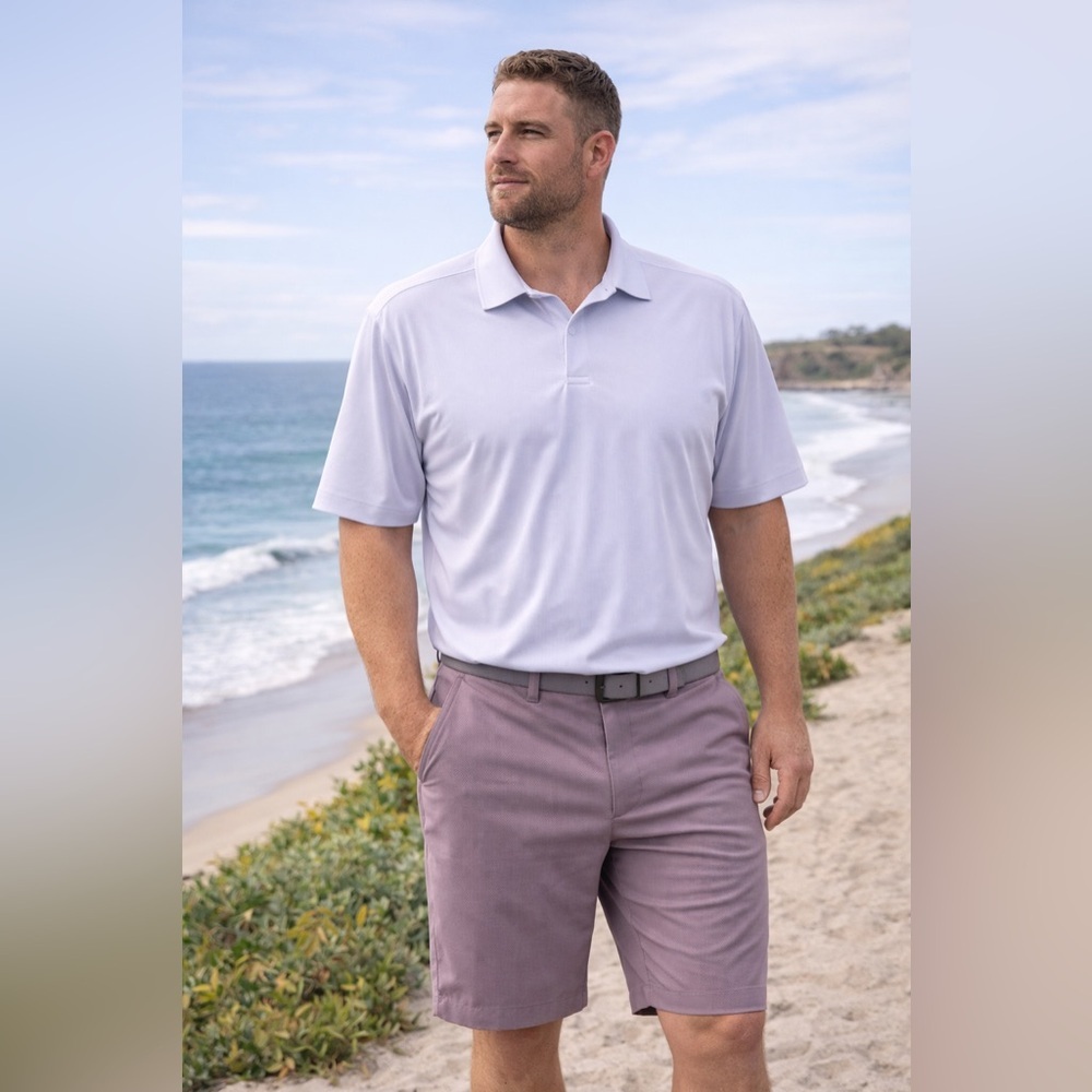 TravisMathew Performance Golf Shorts 34 Dusty Lavender Taupe
